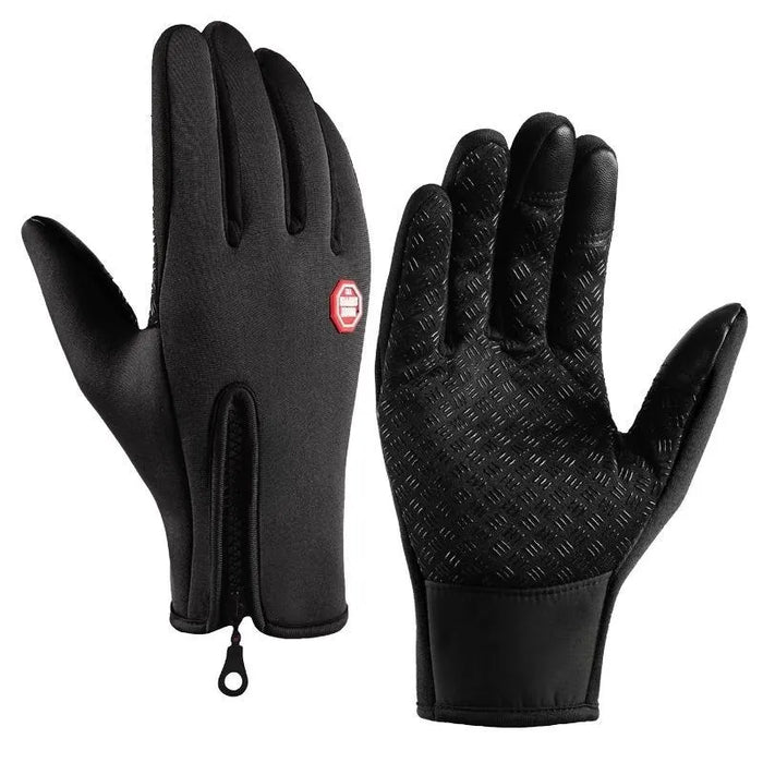 Mens Waterproof Winter Gloves Windproof Warm Touchscreen Zipper