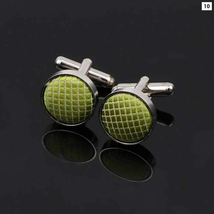 Plaid Cufflinks For Men