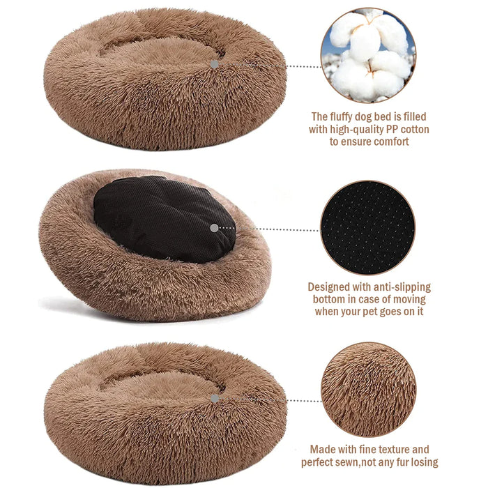 Super Soft Kennel Round Fluffy Warm Sleeping Cushion Mat For Cat Dog