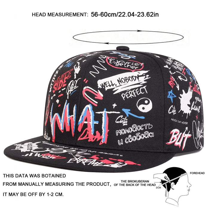 Adjustable Graffiti Print Baseball Cap / Hat