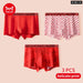 Year Red Print Mens Boxer Set