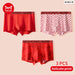 3pc Red Print Cotton Mens Underwear