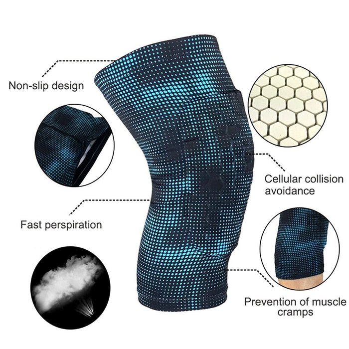 1Piece Honeycomb Knee Support Brace Leg Compression Sleeve with Protective EVA Sponge