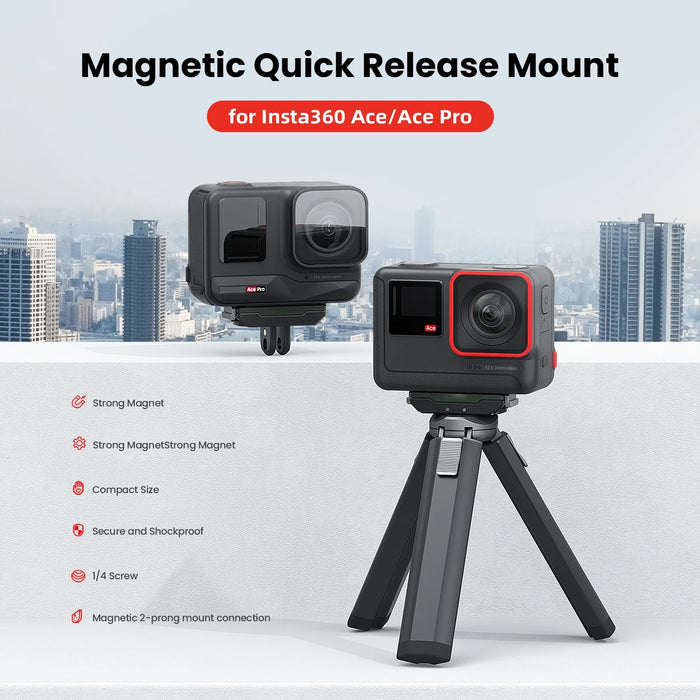 For Insta360 Ace Pro Magnetic Quick Release Mount Adapter Base Camera Protective Frame