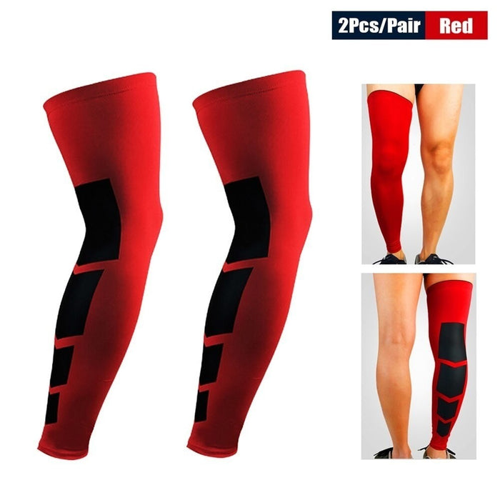 Anti-slip Calf & Shin Splint Sports Compression Long Leg Sleeves For Cycling Running