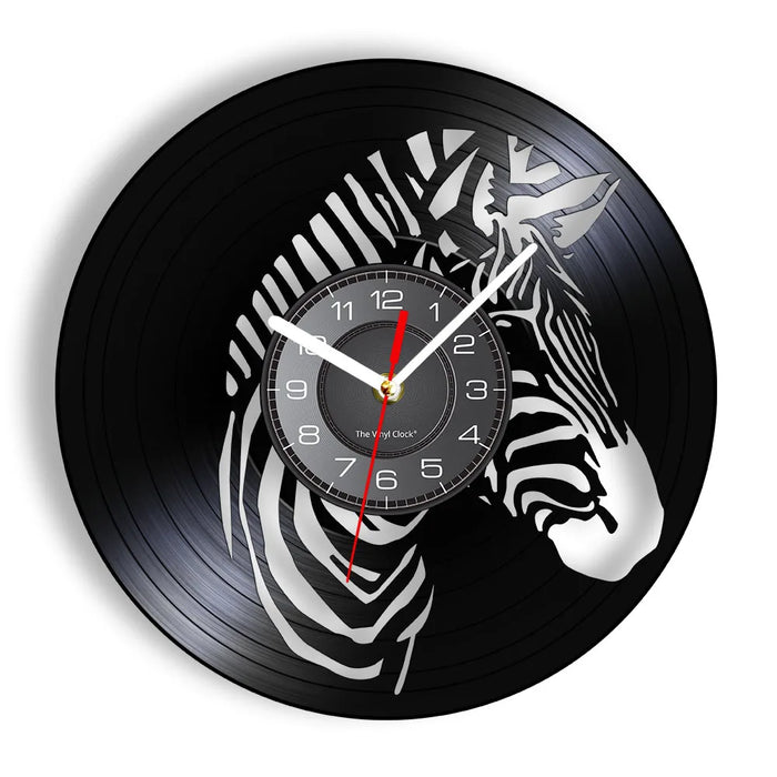 Retro Zebra Vinyl Wall Clock