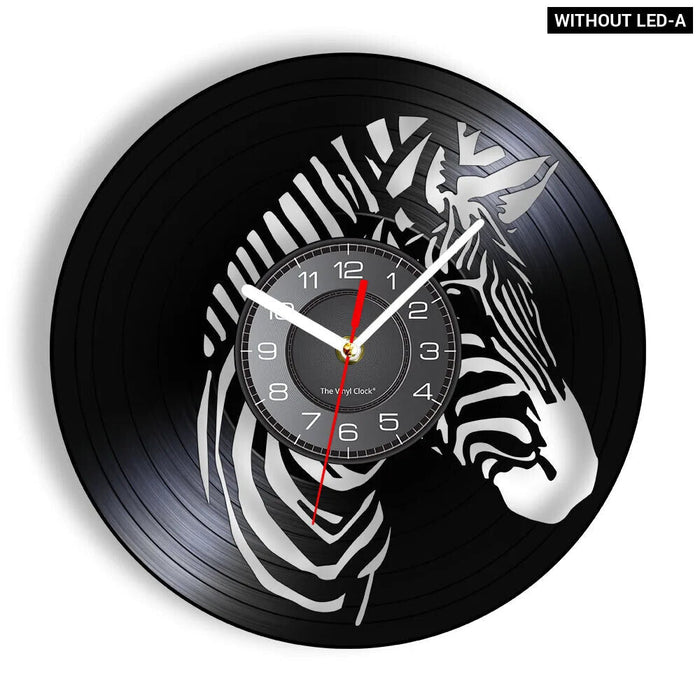 Retro Zebra Vinyl Wall Clock