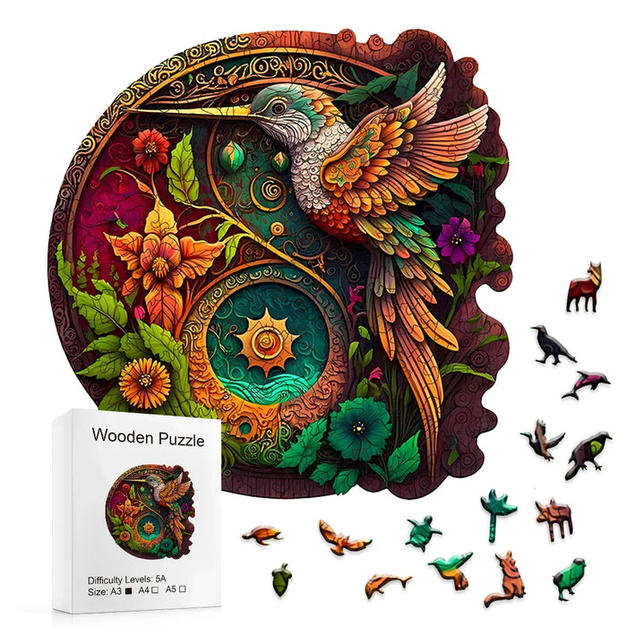 Colourful Hummingbird And Alien Jigsaw Puzzle