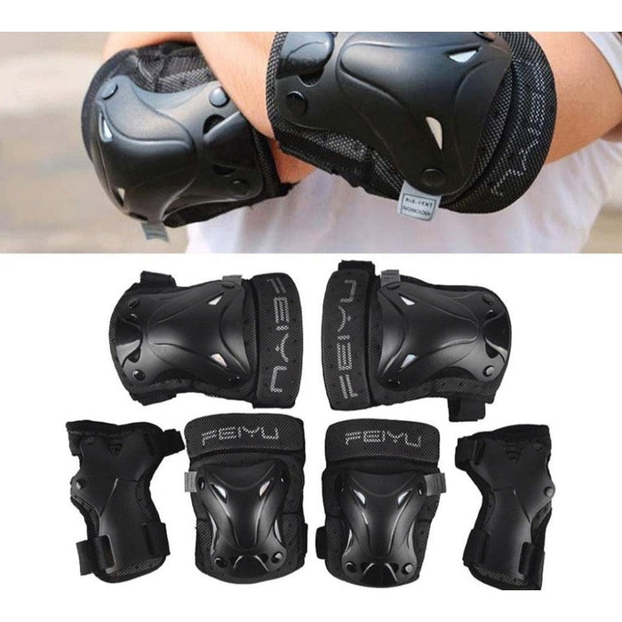 6Pcs Adult/Kids Knee Elbow Wrist Protective Pads for Roller Skating Skateboard Cycling