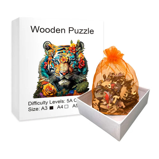 Wooden Tiger Flower Puzzle