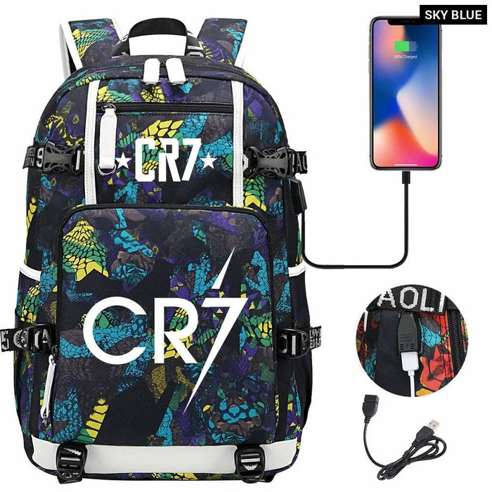 Unisex Cr7 Football Casual Daypack School Bag