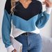 Colourful Patchwork Knit Sweater For Women