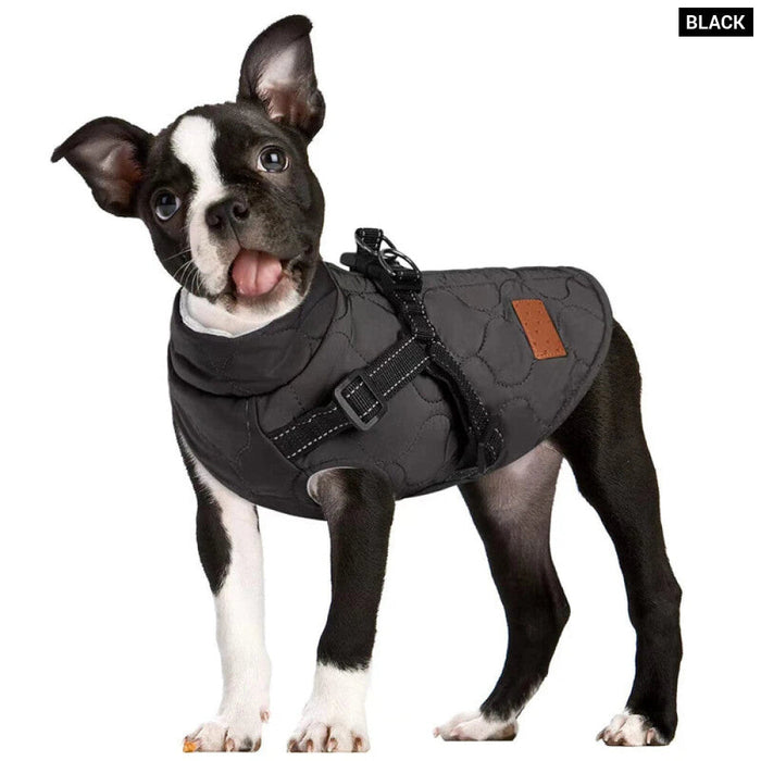 Reflective Turtleneck Dog Jacket With Harness