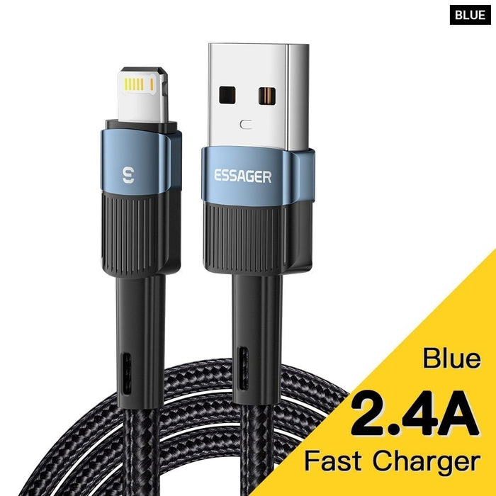 Fast Charging For iPhone Usb Cable 11 12 13 Pro Max Mini Xs Xr X SE 8 7 6 Plus 6s 5 5s 2.4A Wire For iPhone Charger Cord