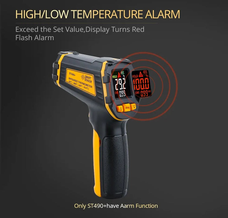 Lcd Infrared Thermometer Non Contact Pyrometer With Alarm