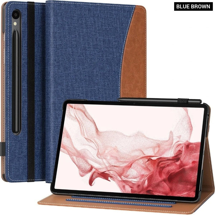 Case for Samsung Galaxy Tab S9 11-Inch 2023 (SM-X710/716B/718U) with S-Pen Holder Hand Strap Pocket Multi-Angle View Cover