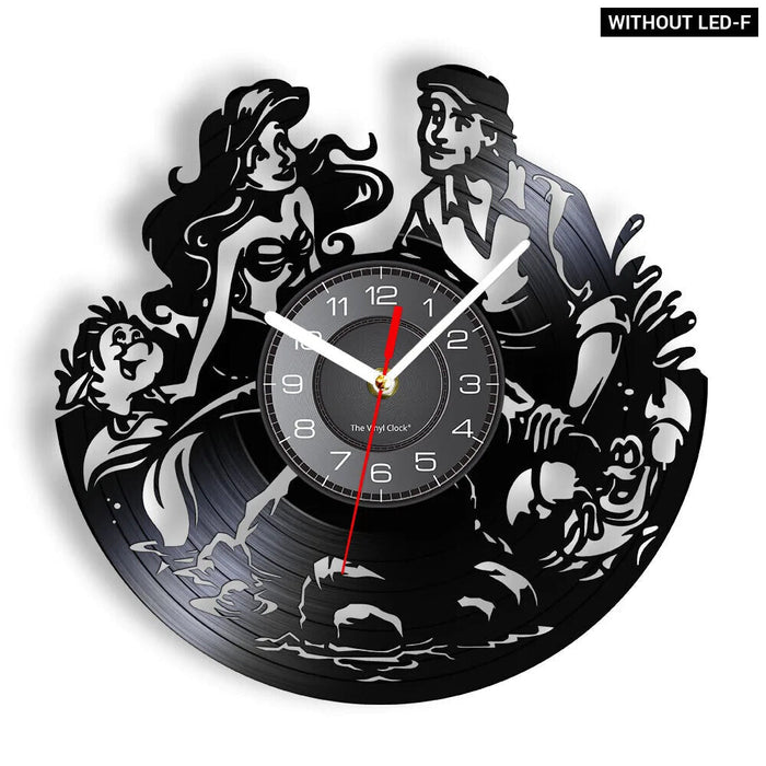 Mermaid Vinyl Record Wall Clock