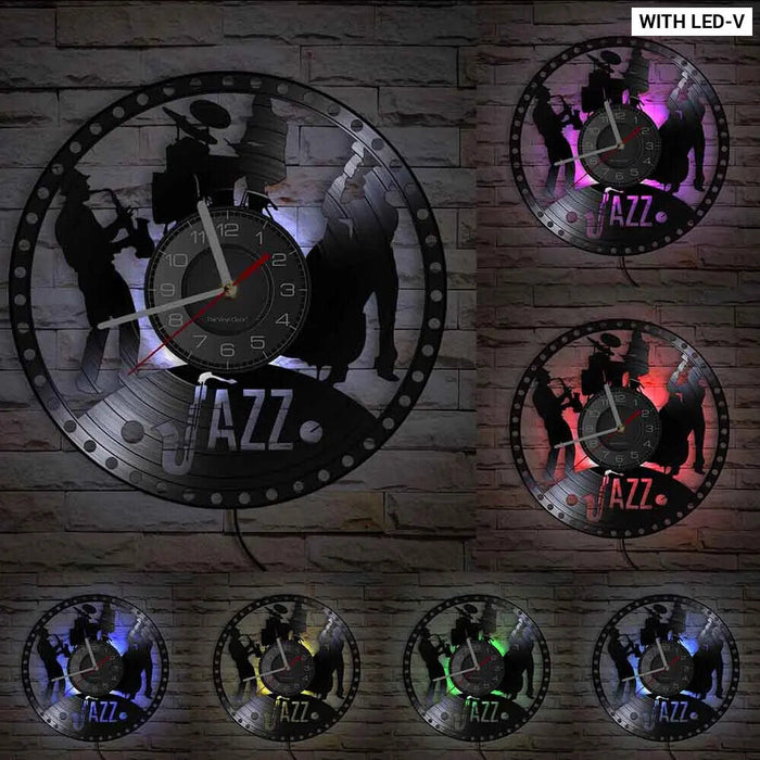 Jazz Band Vinyl Record Wall Clock