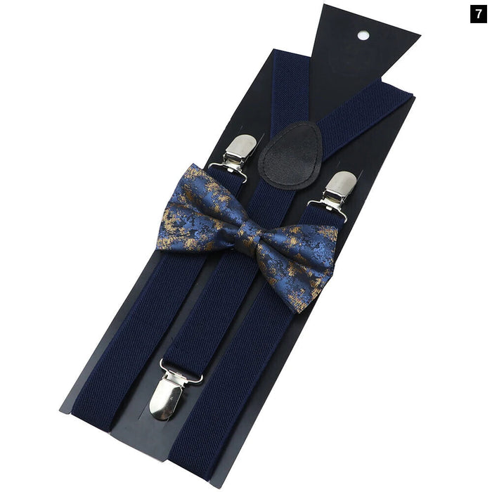 Colourful Suspenders And Bow Tie Set