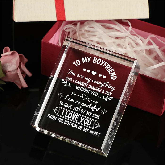 1 Year Anniversary Crystal Plaque For Boyfriend Desk Decor Gift