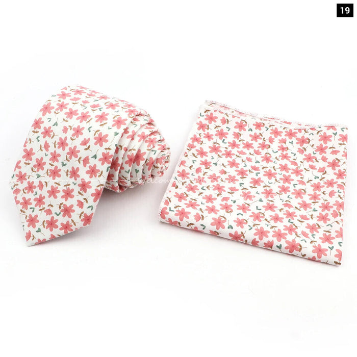 Floral Cotton Tie Set For Parties And Daily Wear