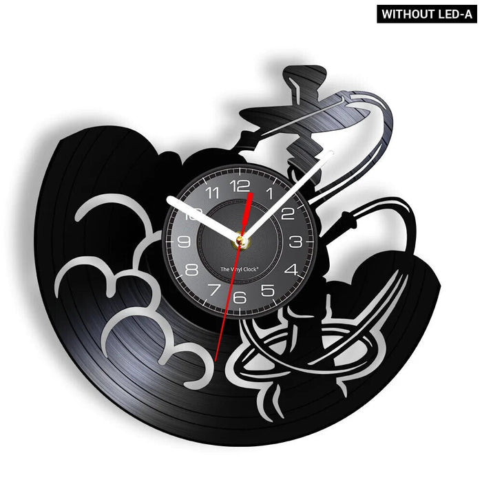 Vinyl Record Hookah Lounge Wall Clock