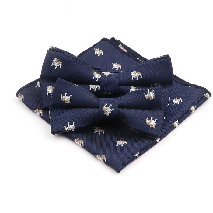 Cartoon Insect Bowtie Set Red Floral Brooches For Men