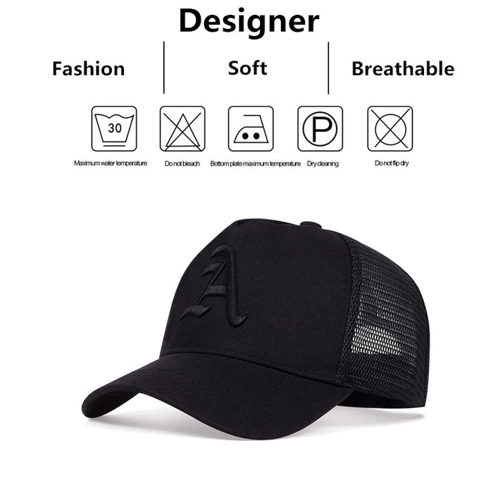 Adjustable Gothic Letter A Baseball Cap / Hat For Outdoor Sun Protection