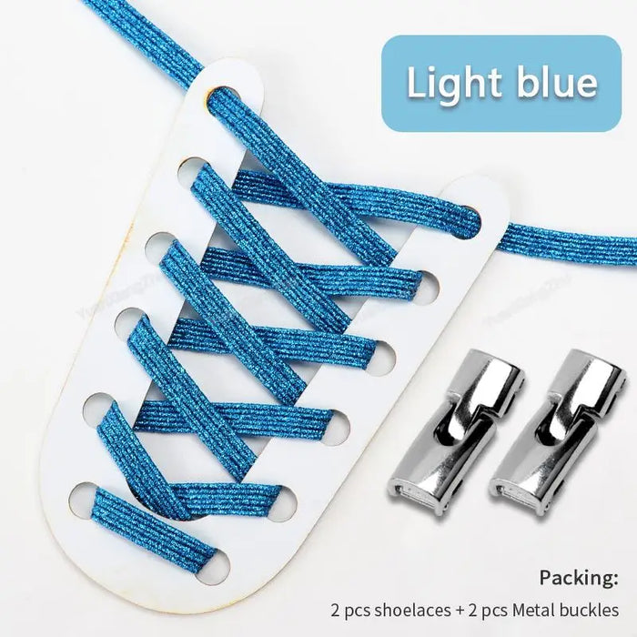 Cross Lock Without Ties Rainbow Elastic Sneakers 8Mm Width Shoe Laces For Kids & Adults Shoes