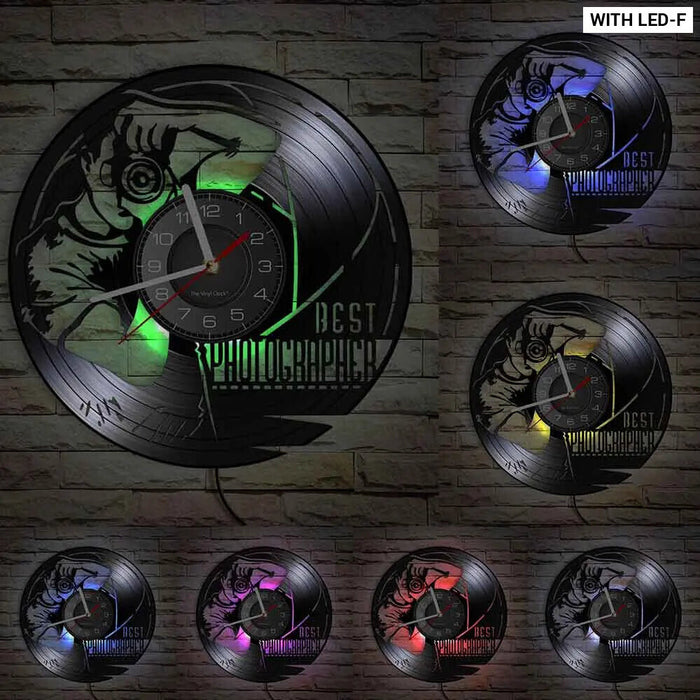 Pographers Vinyl Record Wall Clock