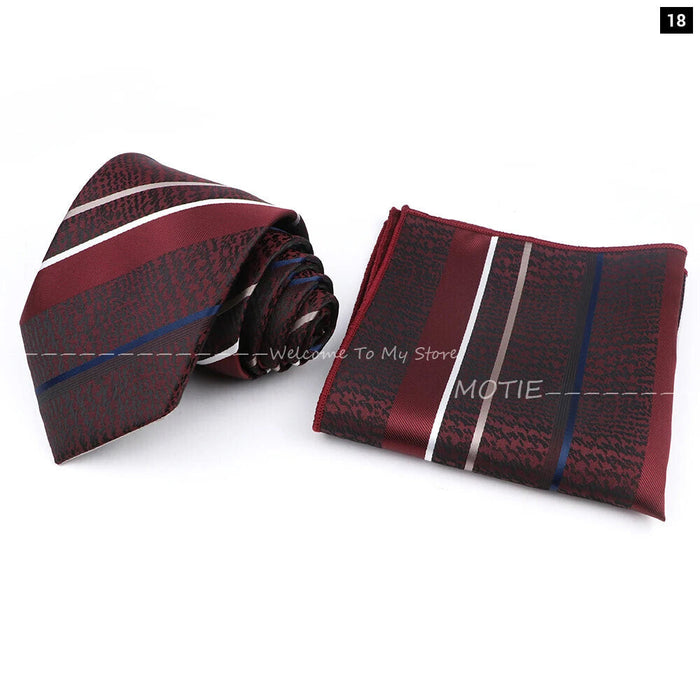 Brown Ties And Pocket Square Set For Weddings And Daily Wear