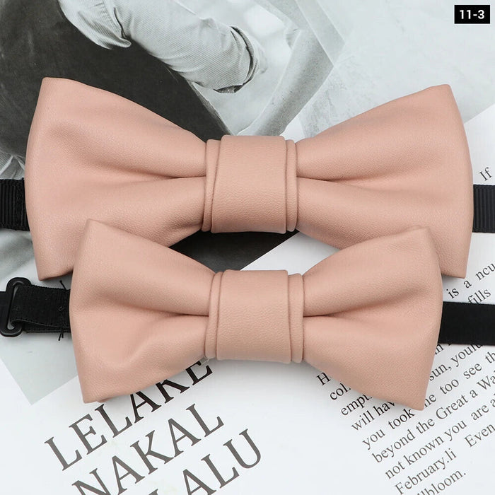 Leather Butterfly Bow Tie Set For Parties Weddings And Business Male And Female 40+ Colours