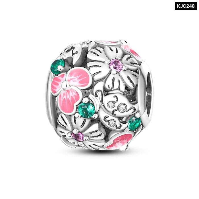 Spring Series Charms Beads 925 Silver Flower Birds Butterfly Pendent Fit Original Pandora Bracelet Jewelry