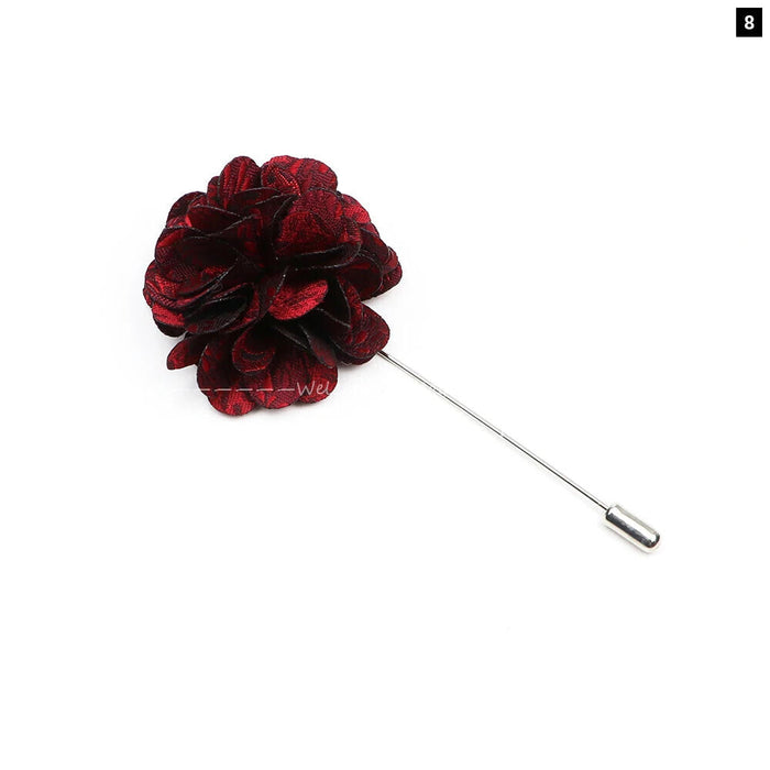 Handmade Romantic Flower Brooch Mens Wedding Suit Accessory