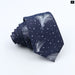 Classic Denim Floral Tie 7cm Skinny Cotton Feather Dot Mens