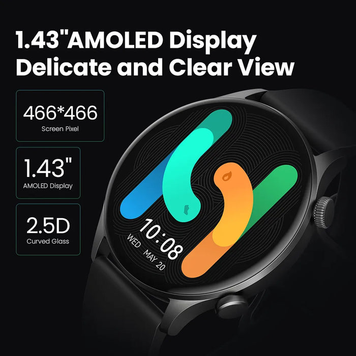 Bluetooth 1.43"Amoled Display Health Monitor Smart Watch