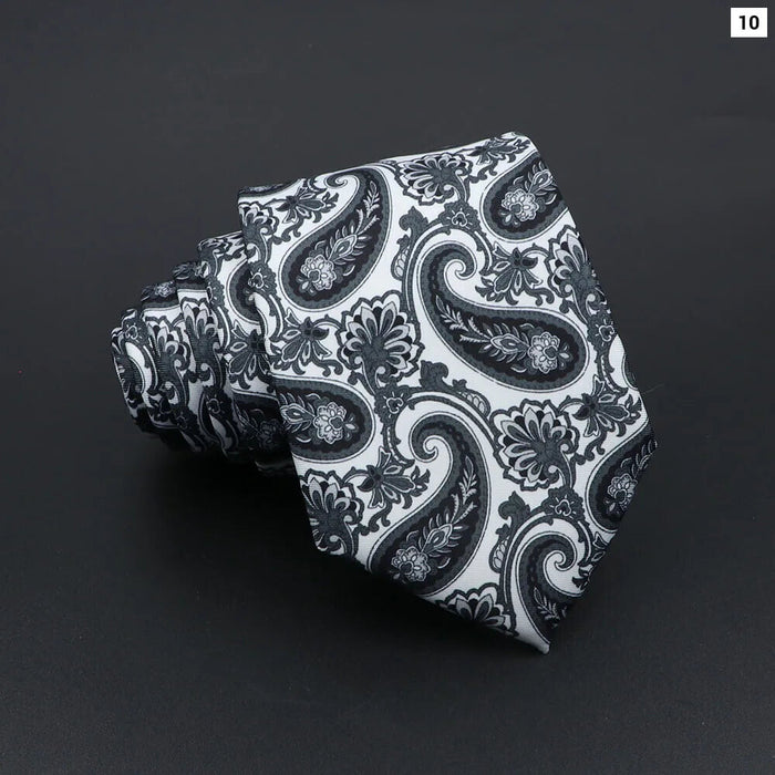 Super Soft Paisley Necktie 7Cm Slim Business Tie For Men