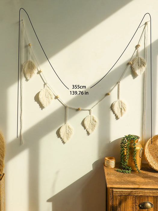 Boho Leaf Macrame Tapestry For Room Decor