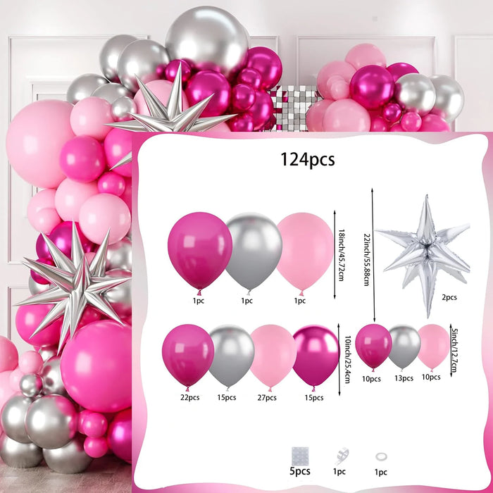 Hot Pink Green Orange Lime Green Blue Yellow Latex Rainbow Balloon Kit Suitable For Hawaii Birthday Pool Party Decoration