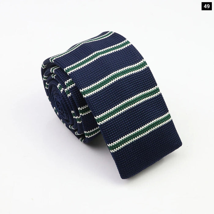 Classic Warm Knit Neck Ties Striped Colourful 6Cm Width