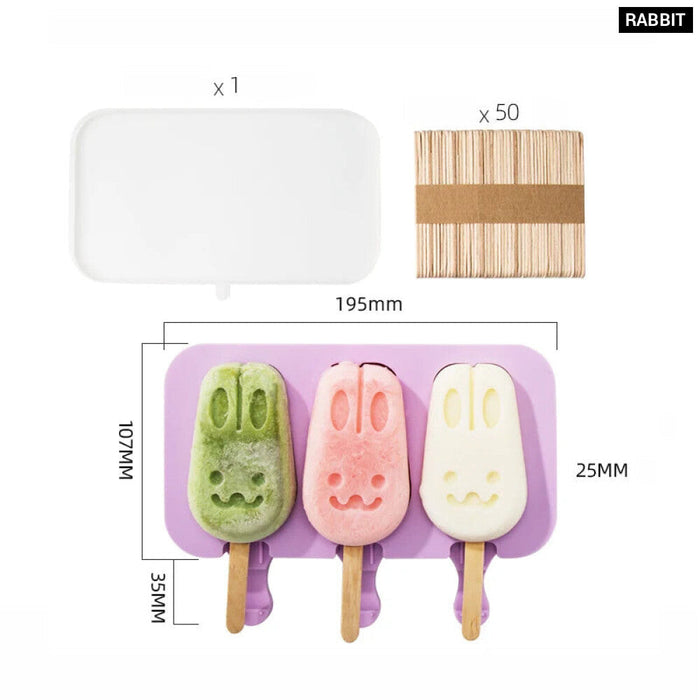 Reusable Silicone Popsicle Mold With Removable Lid