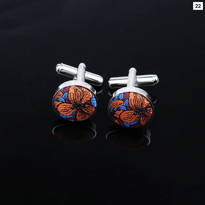 Classic Red Blue Cufflinks Wedding Groom Gift