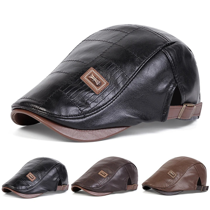 Retro Leather Sboy Cap / Hat For Men