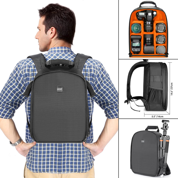 Waterproof Dslr Camera Backpack With Shockproof Partition Small Insert Case For Photographers