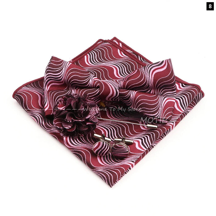 Gracefully Polyester Handkerchief Set Purple Blue Floral Butterfly For Parties And Gifts