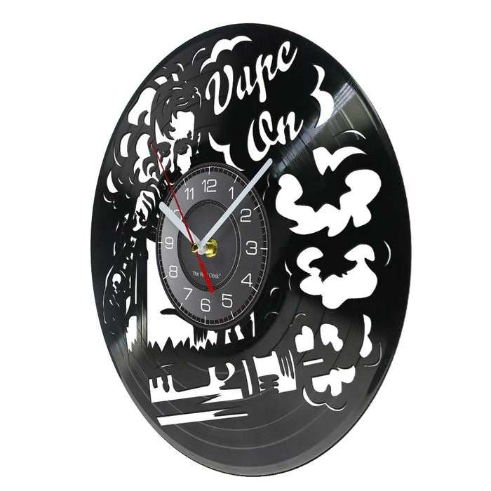 Vape Shop Vinyl Record Wall Clock