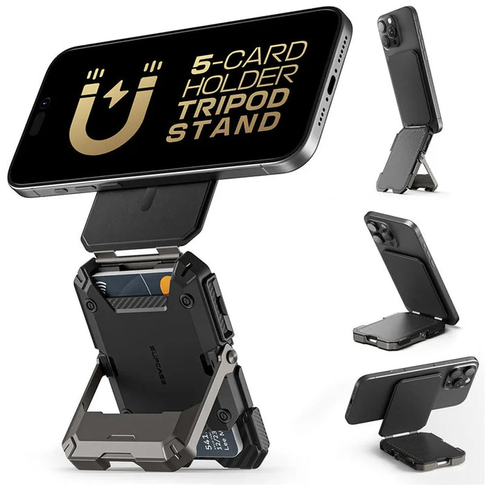 For Iphone 16/15/14/13/12 Adjustable Magnetic Credit Card Holder Tripod Phone Stand Compatible With Magsafe