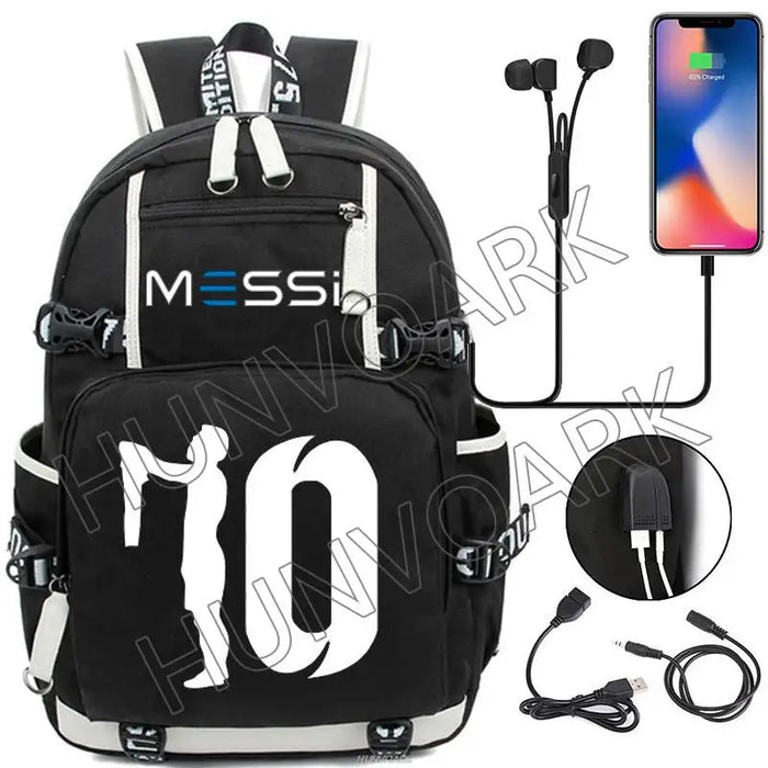 Unisex Messi Hikking Kids Laptop Waterproof School Bag