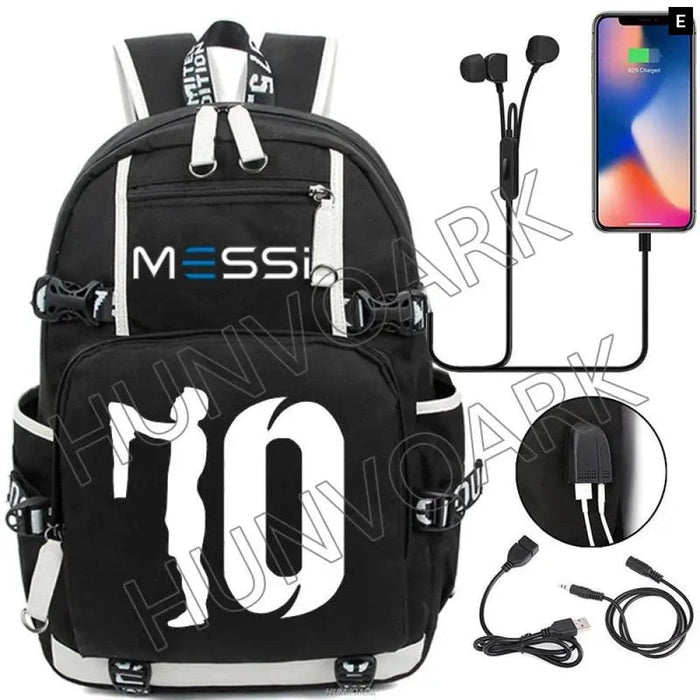 Unisex Messi Hikking Kids Laptop Waterproof School Bag