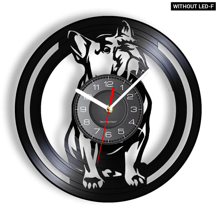 French Bulldog Vinyl Record Clock